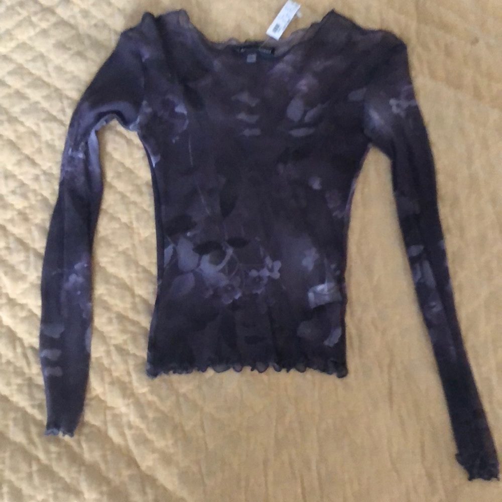 Long sleeve sheer top
